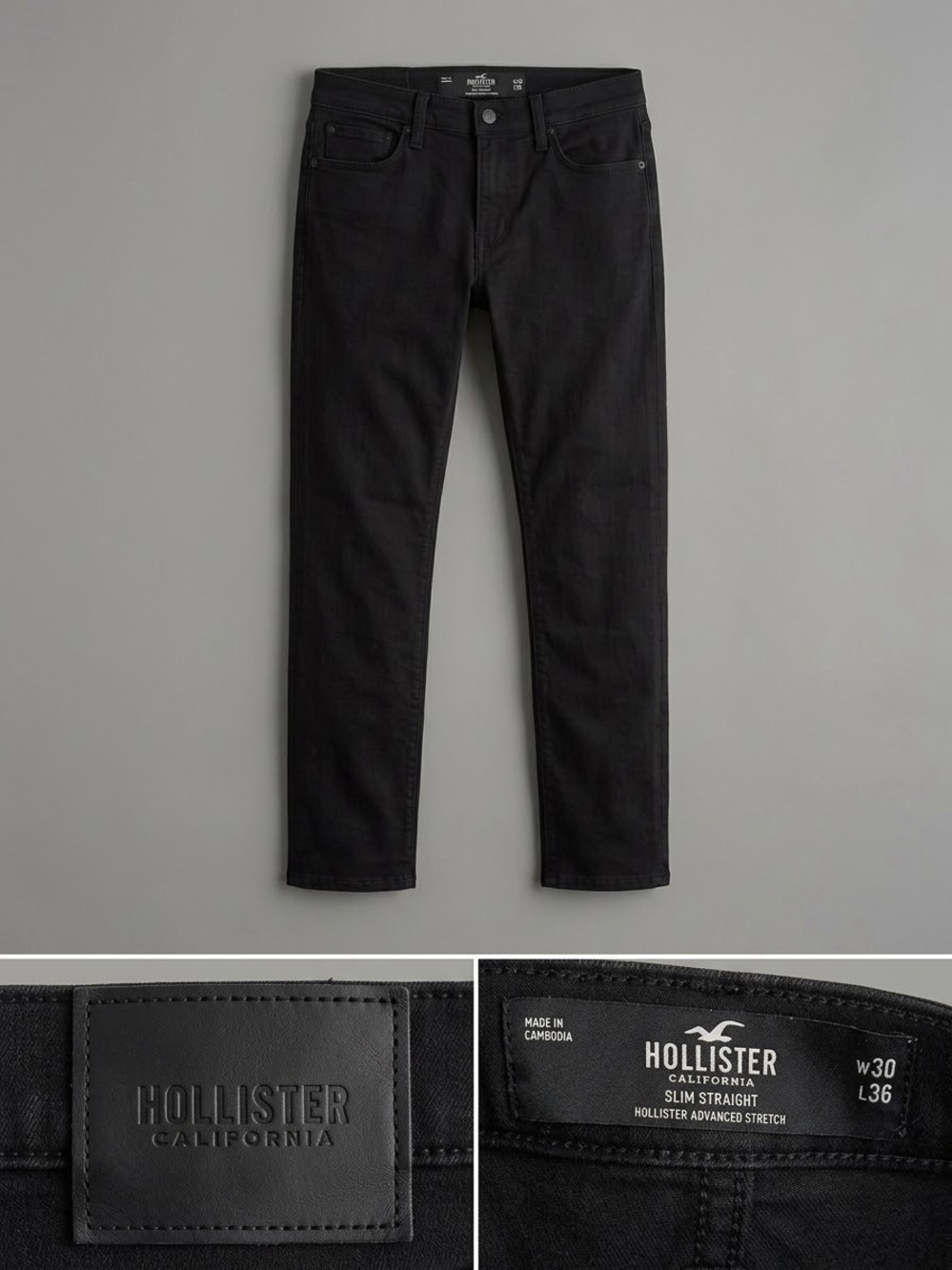 Hollister Men's Slim Straight Jeans in Black